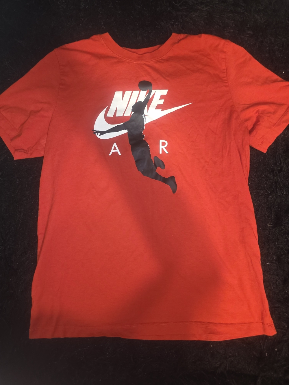 Nike Air Jordan Red Graphic Jumpman Logo Tee Men's Size Large